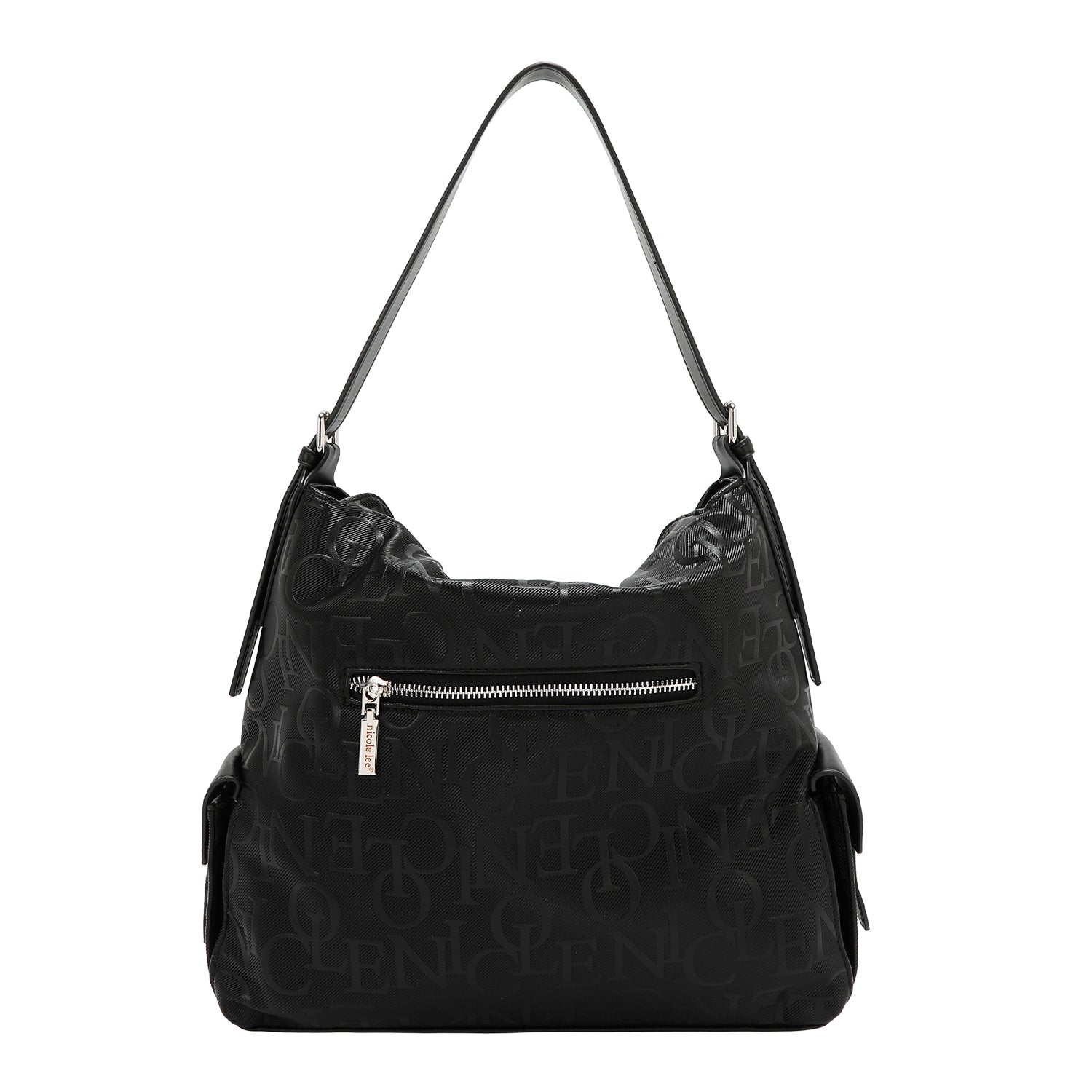 Large shoulder bag relief elegance (black)