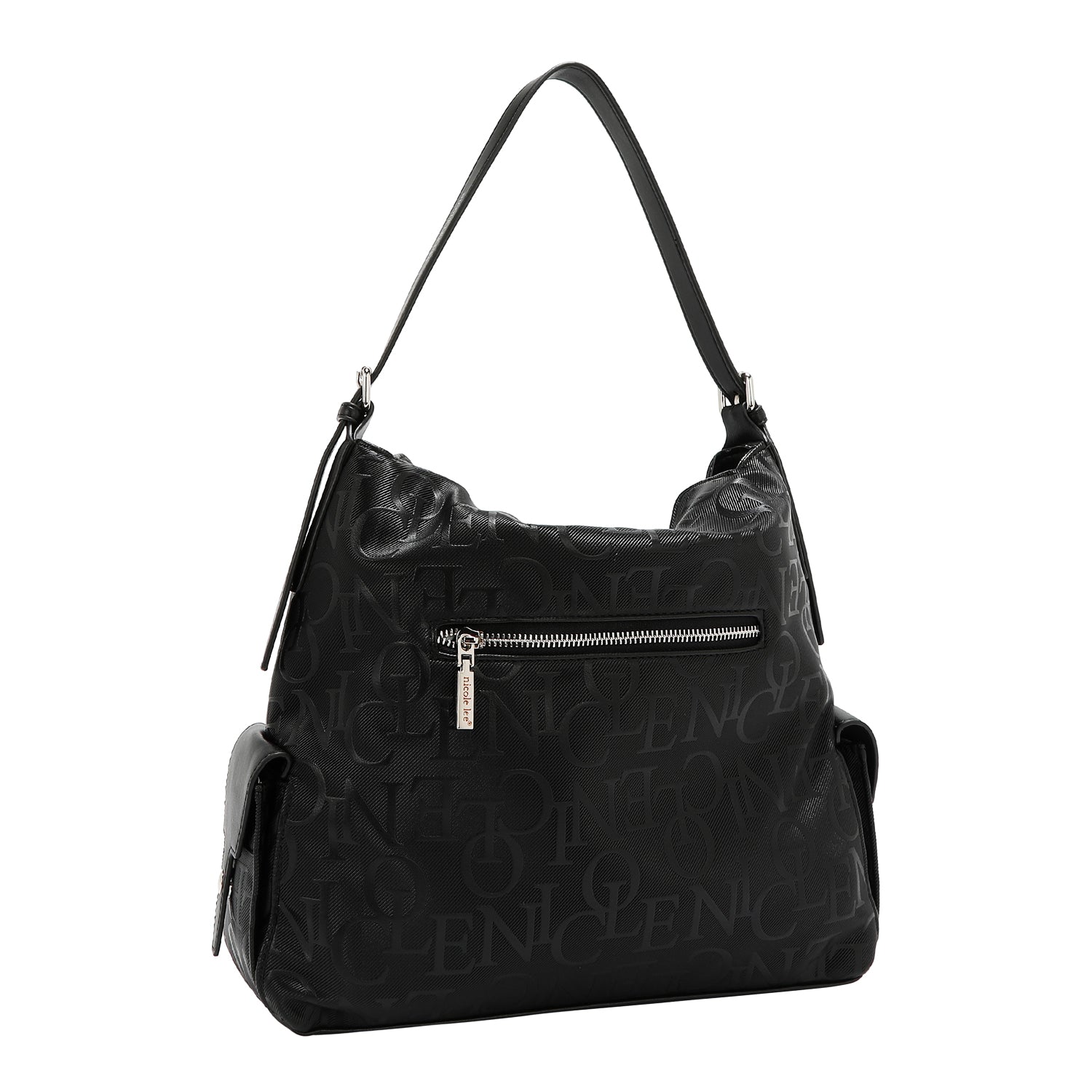 Large shoulder bag relief elegance (black)
