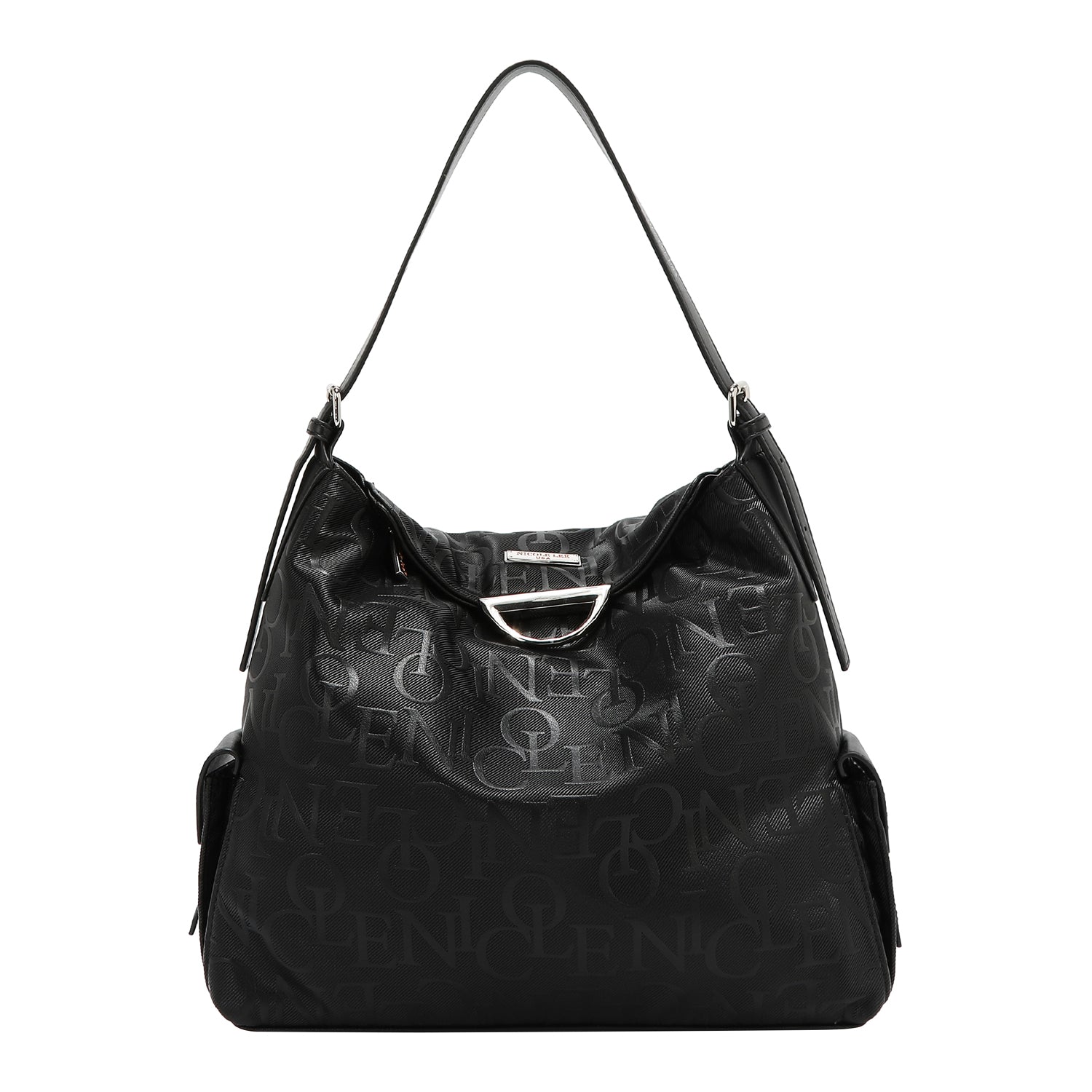 Large shoulder bag relief elegance (black)