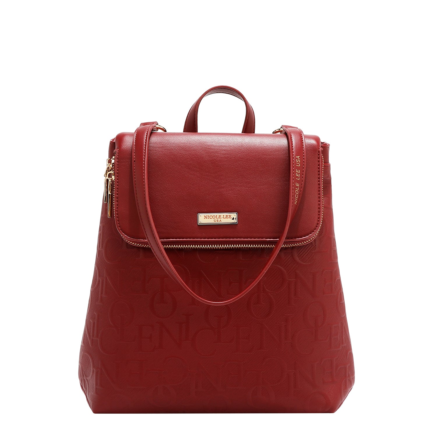 Zaino con flap in sollievo (rosso)
