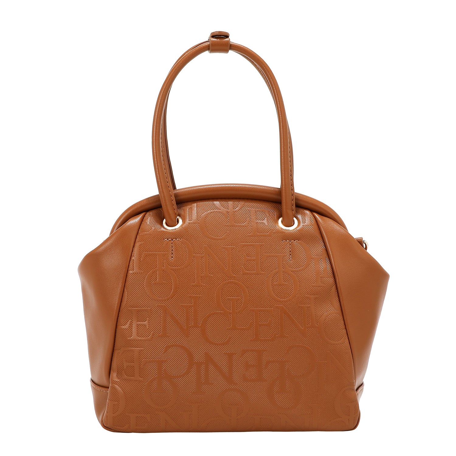 Shoulder bag with elegant relief frame (brown)