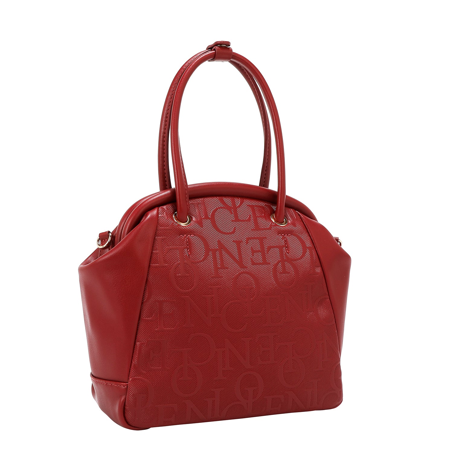 Shoulder bag with elegant relief frame (red)
