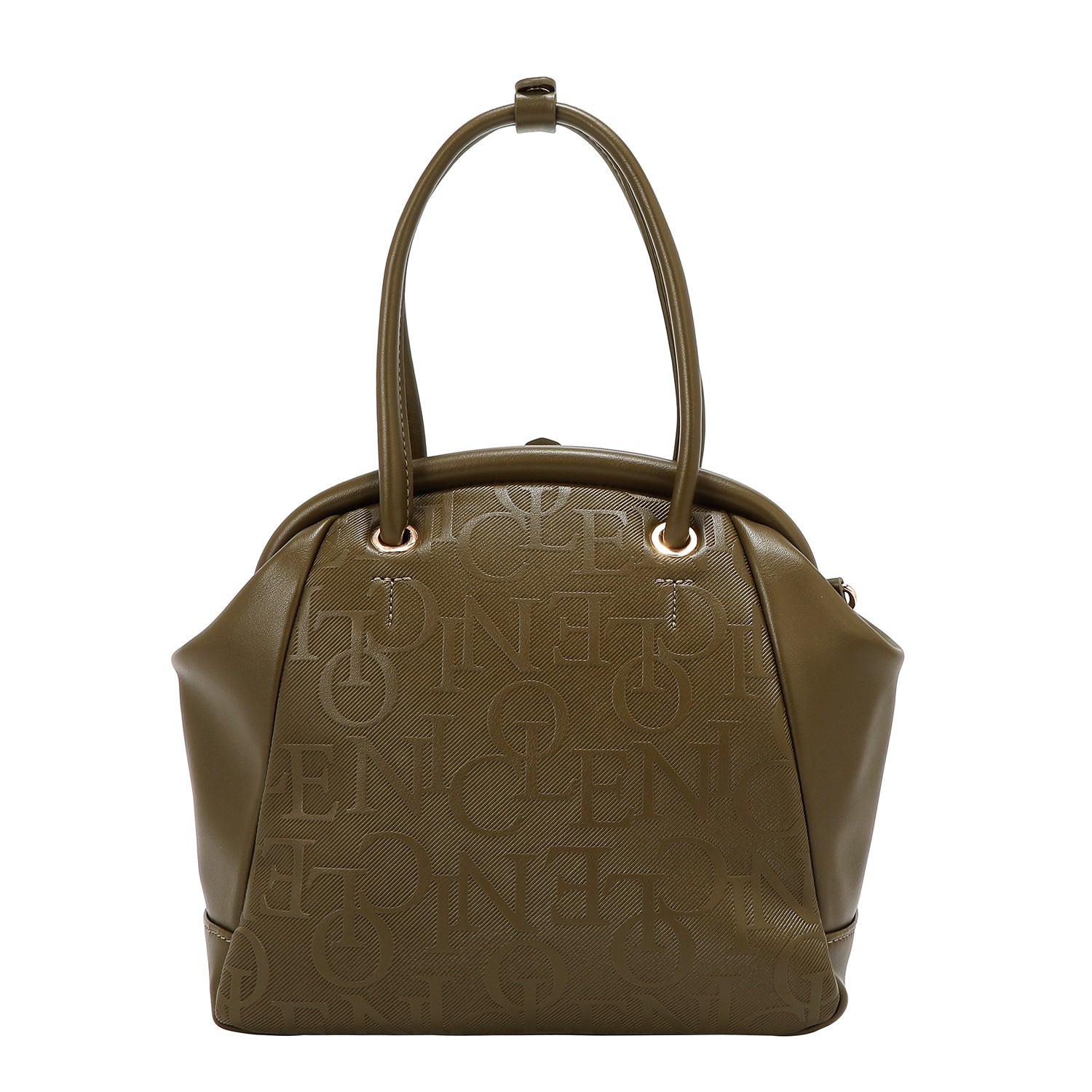 Shoulder bag with elegant relief frame (olive)