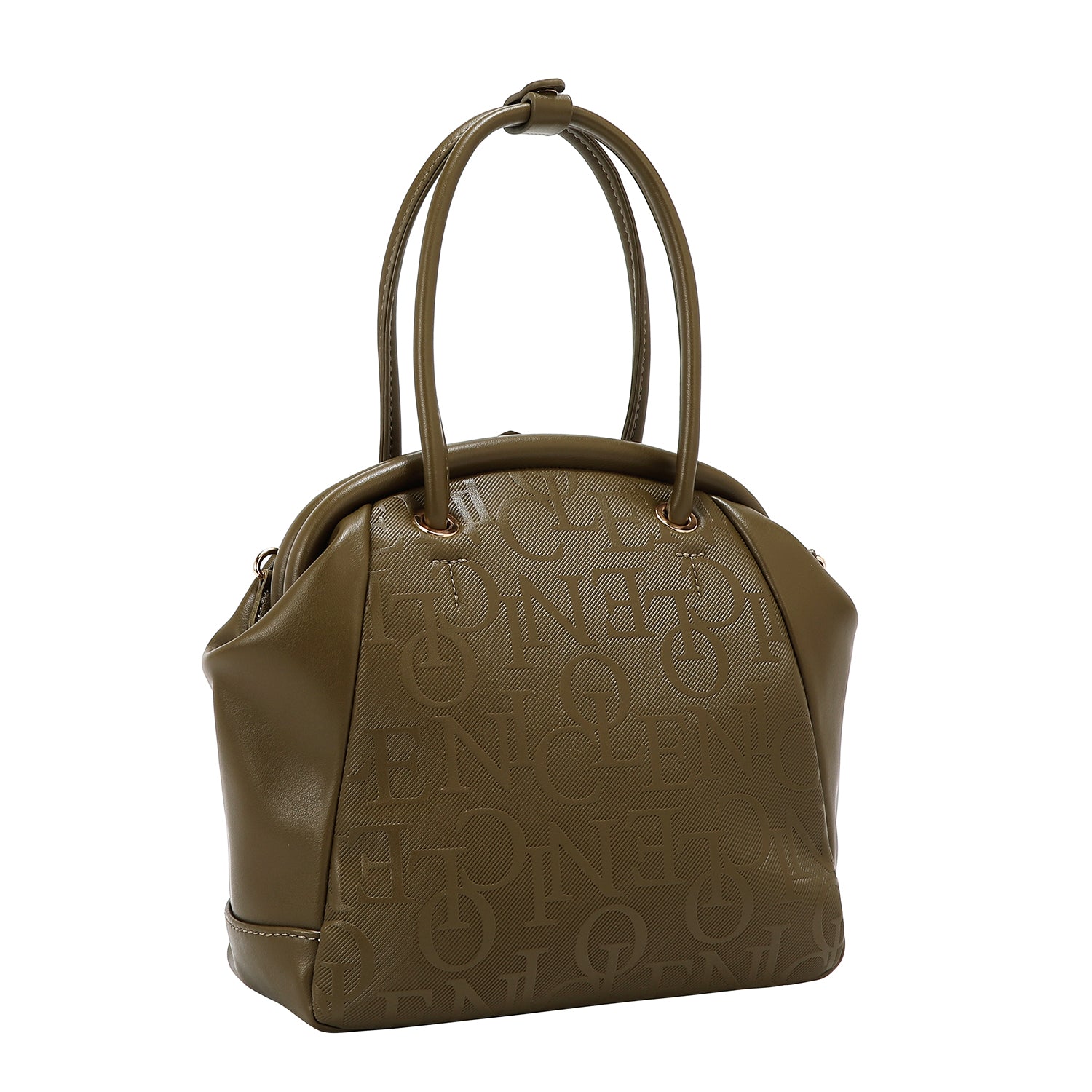 Shoulder bag with elegant relief frame (olive)