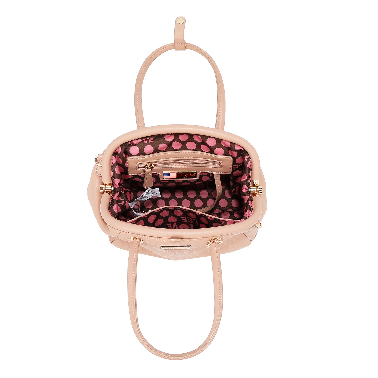 Shoulder bag with elegant relief frame (brown)