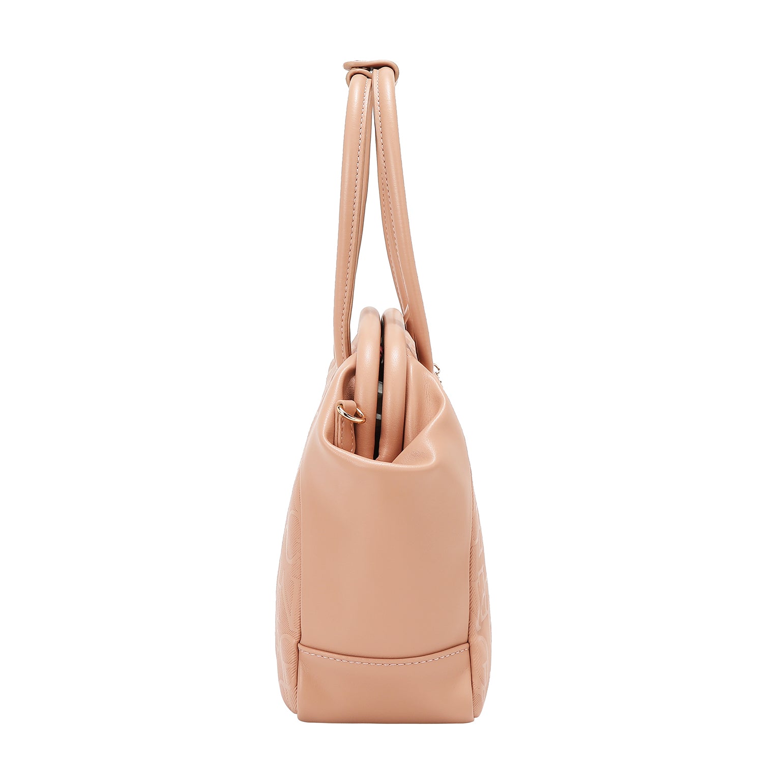 Shoulder bag with elegant relief frame (pink)
