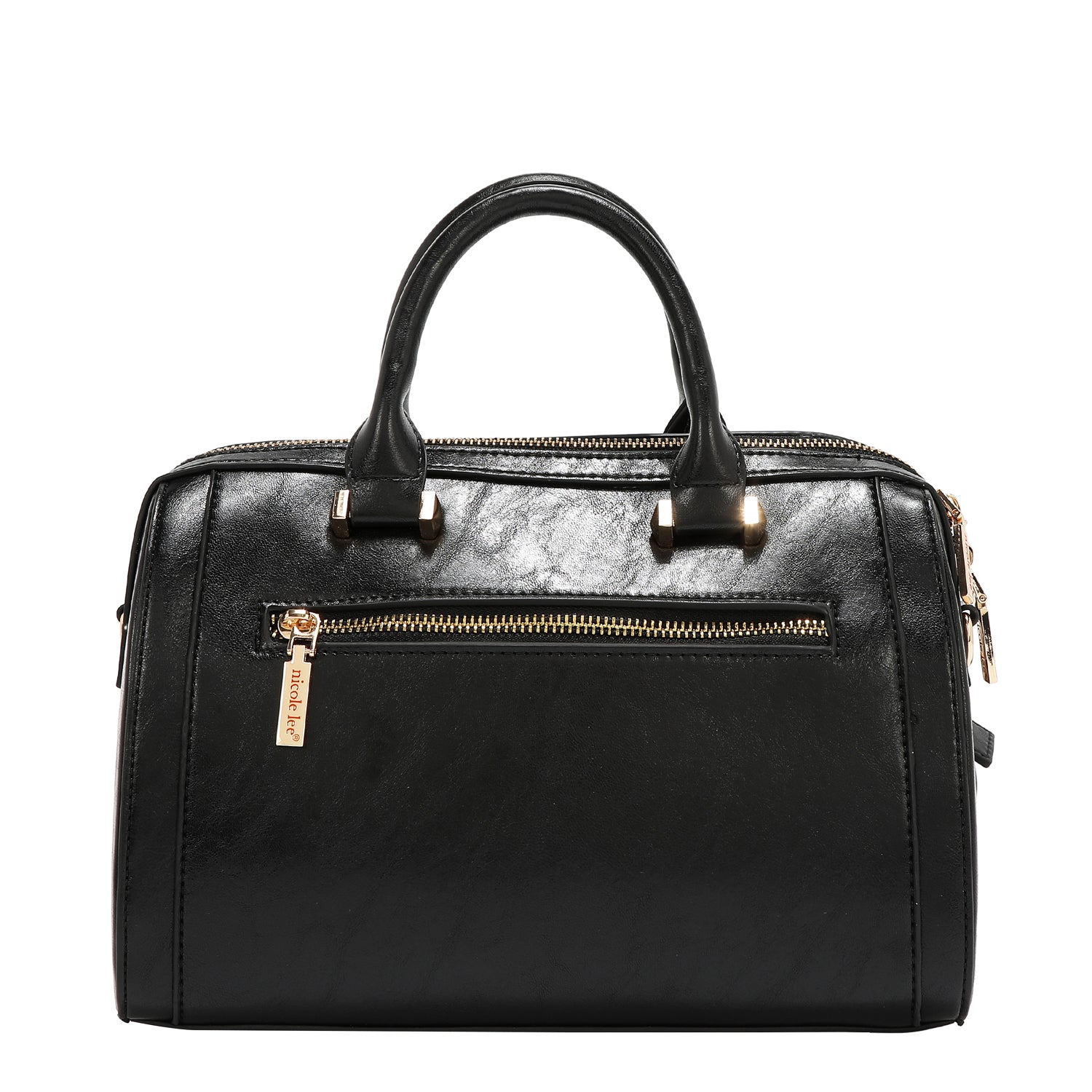 BOSTON BAG WITH EMBOSSED LOGO (BLACK)