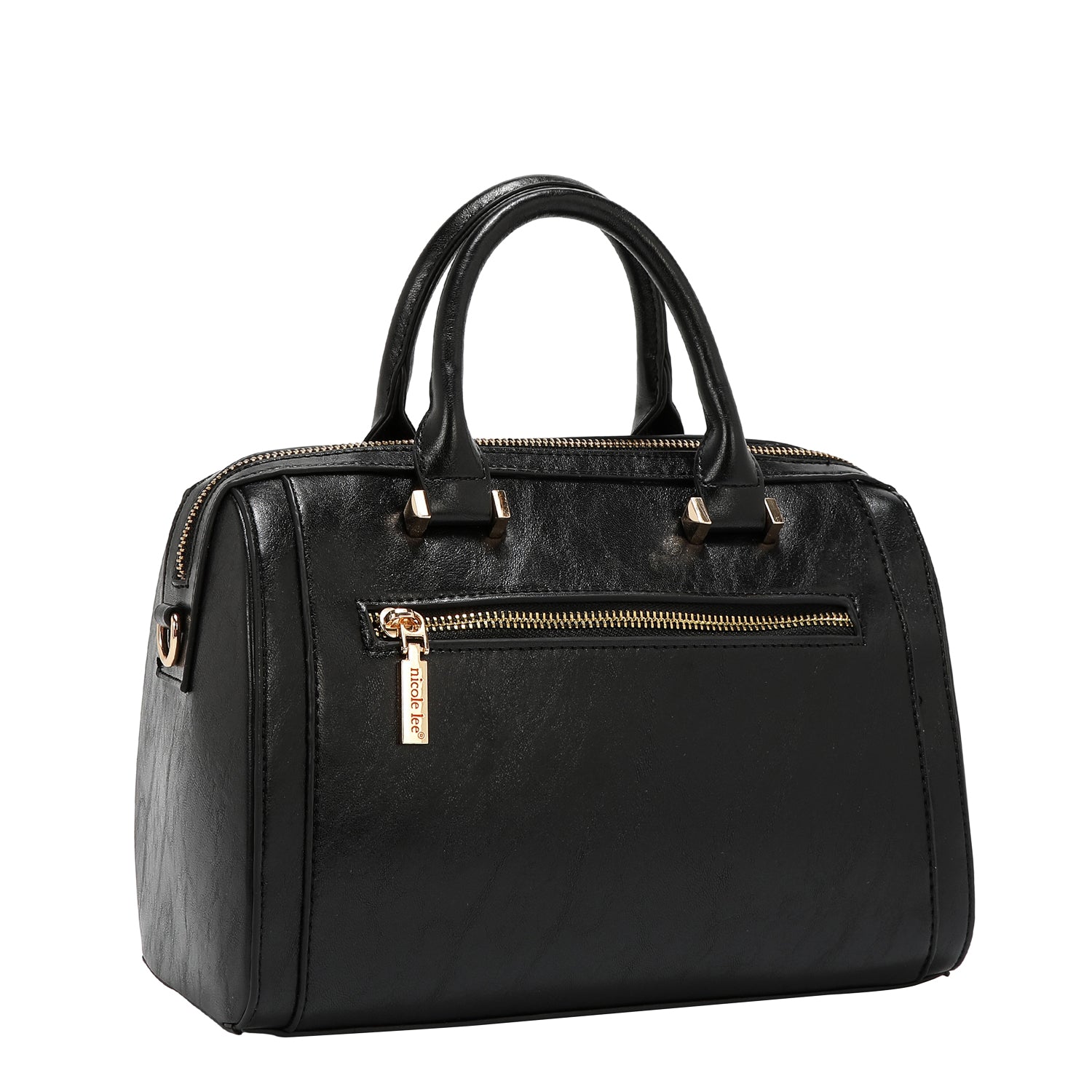 BOSTON BAG WITH EMBOSSED LOGO (BLACK)