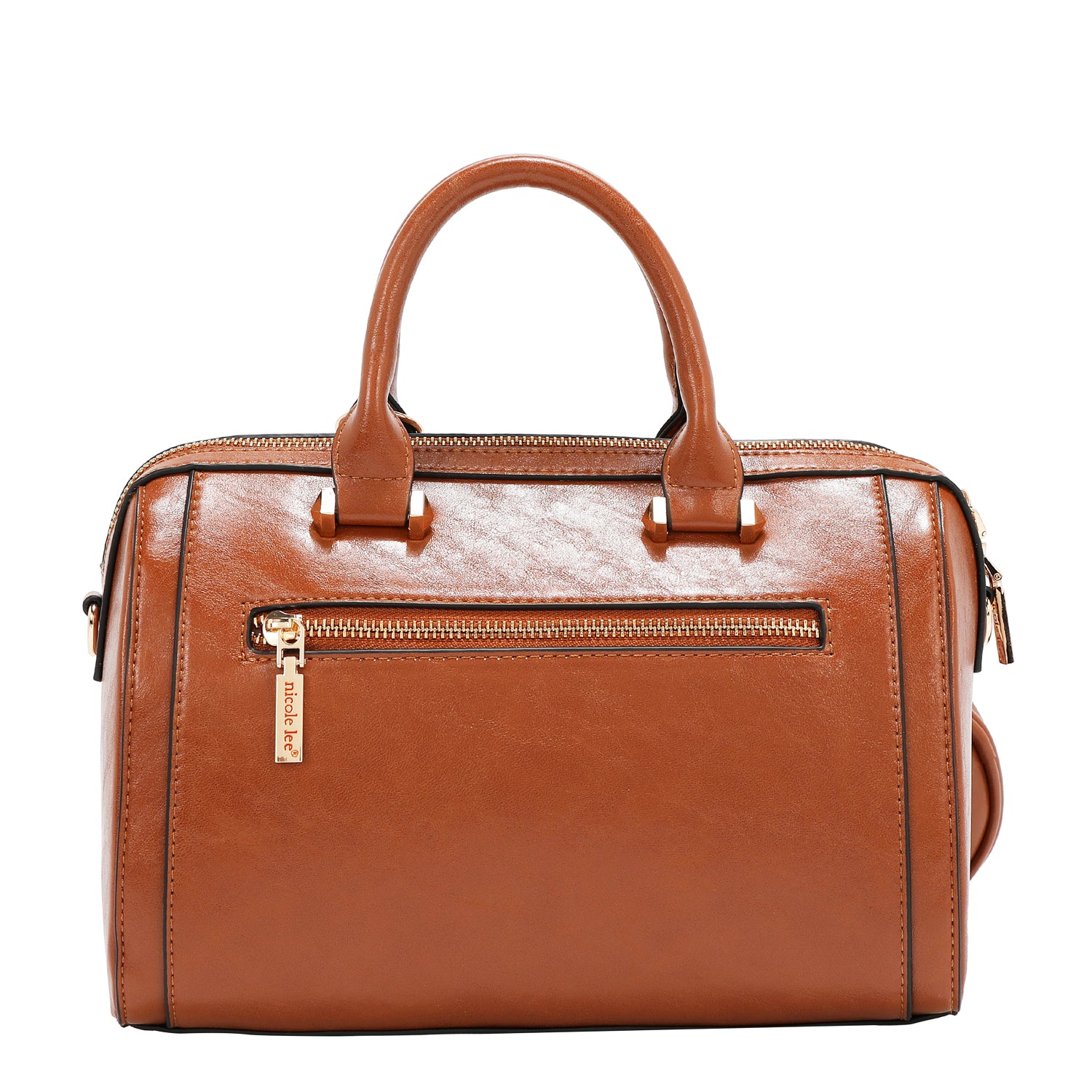 BOSTON BAG WITH EMBOSSED LOGO (BROWN)