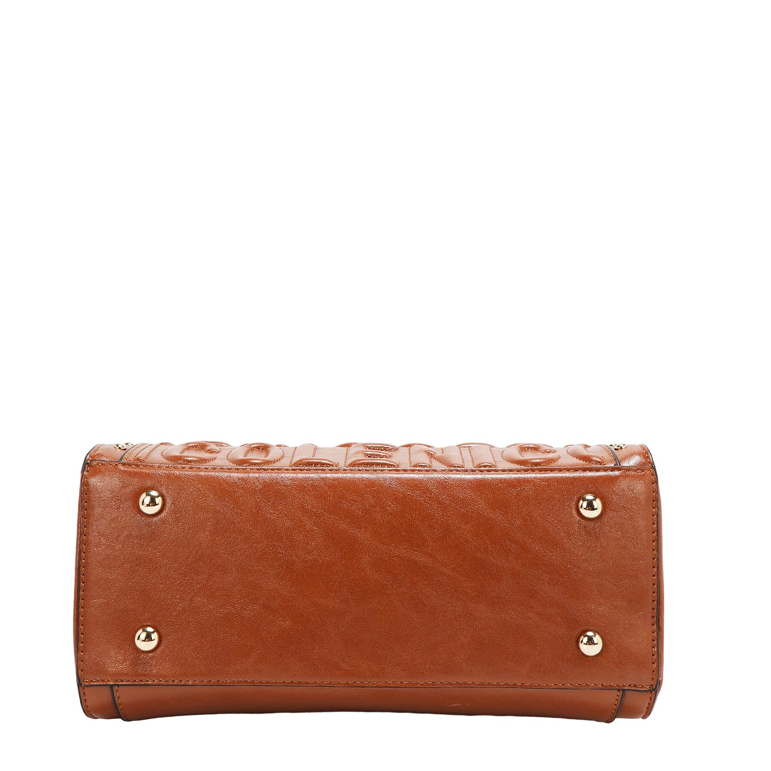 BOSTON BAG WITH EMBOSSED LOGO (BROWN)