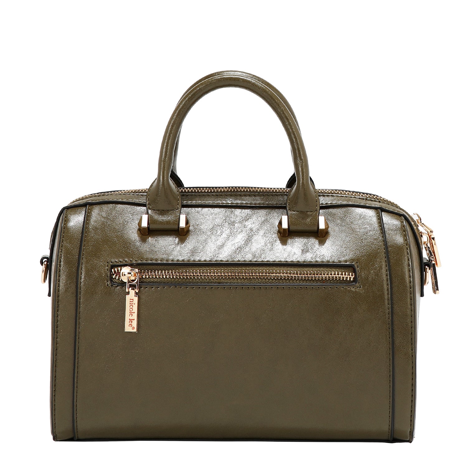 BOSTON BAG WITH EMBOSSED LOGO (OLIVE)