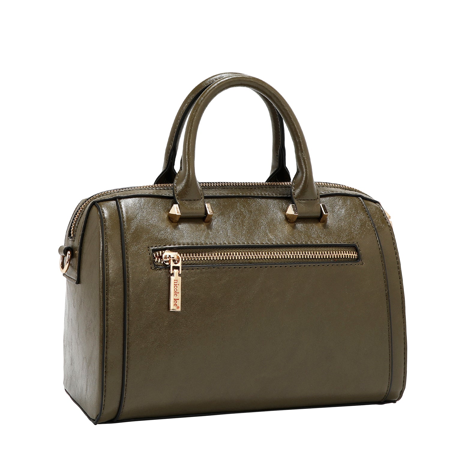 BOSTON BAG WITH EMBOSSED LOGO (OLIVE)