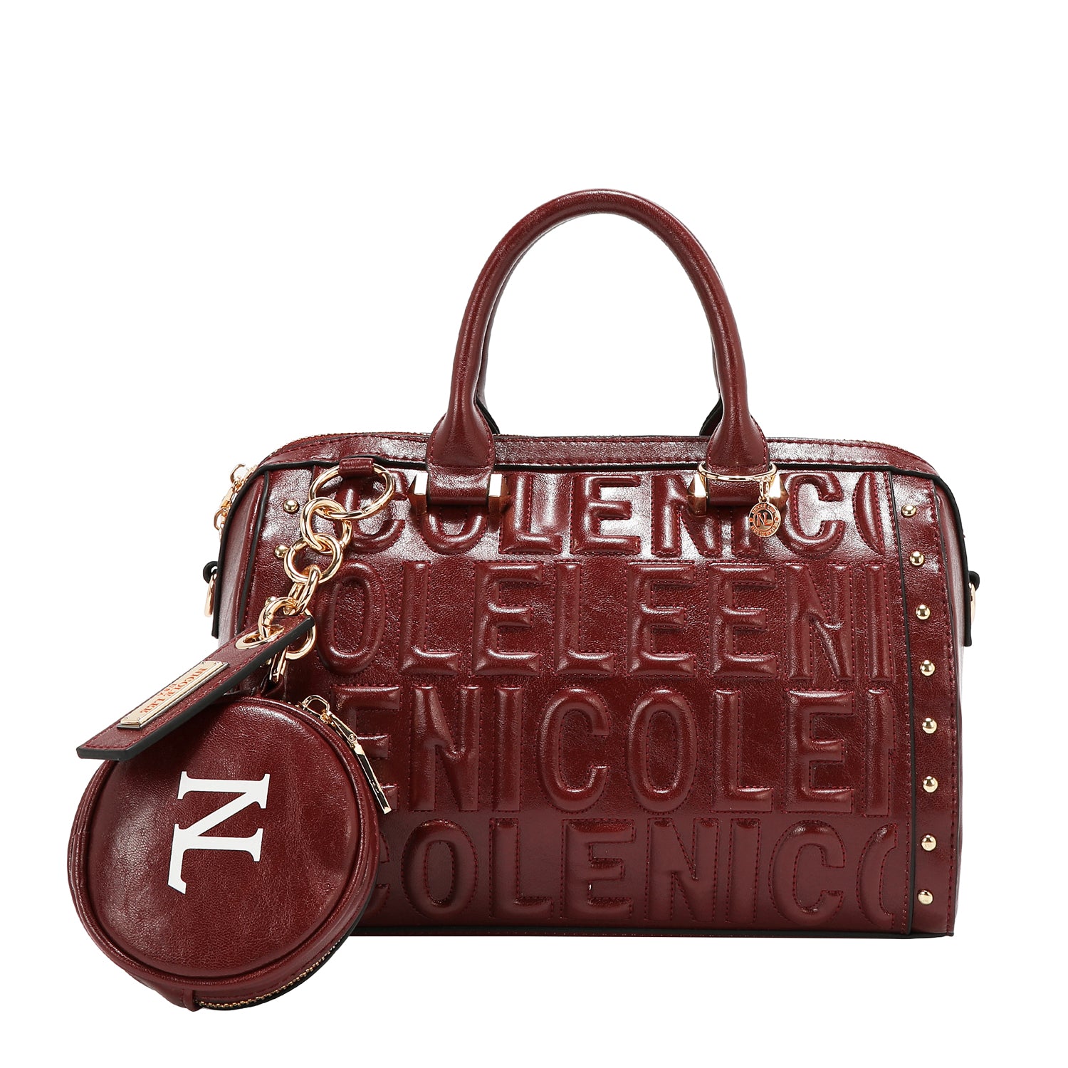 BOSTON BAG WITH EMBOSSED LOGO (WINE)