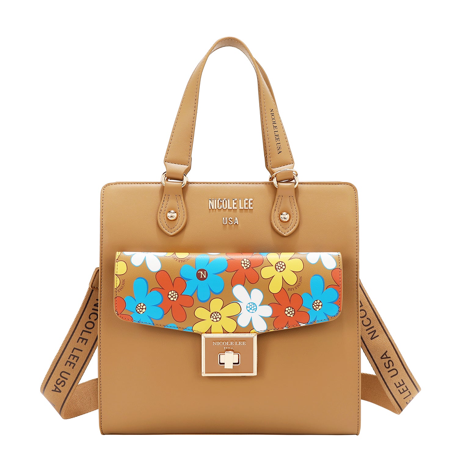 Floral Pop Tote Bag (Taupe)