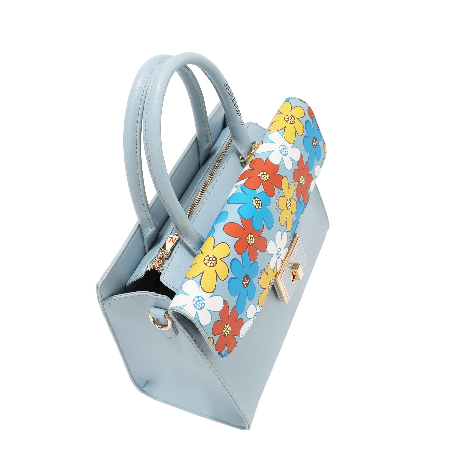 Floral Pop Satchel Bag (Blue)