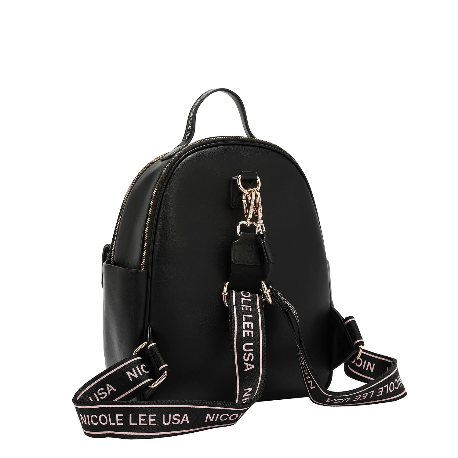 Zaino con flap pop floreale (nero)