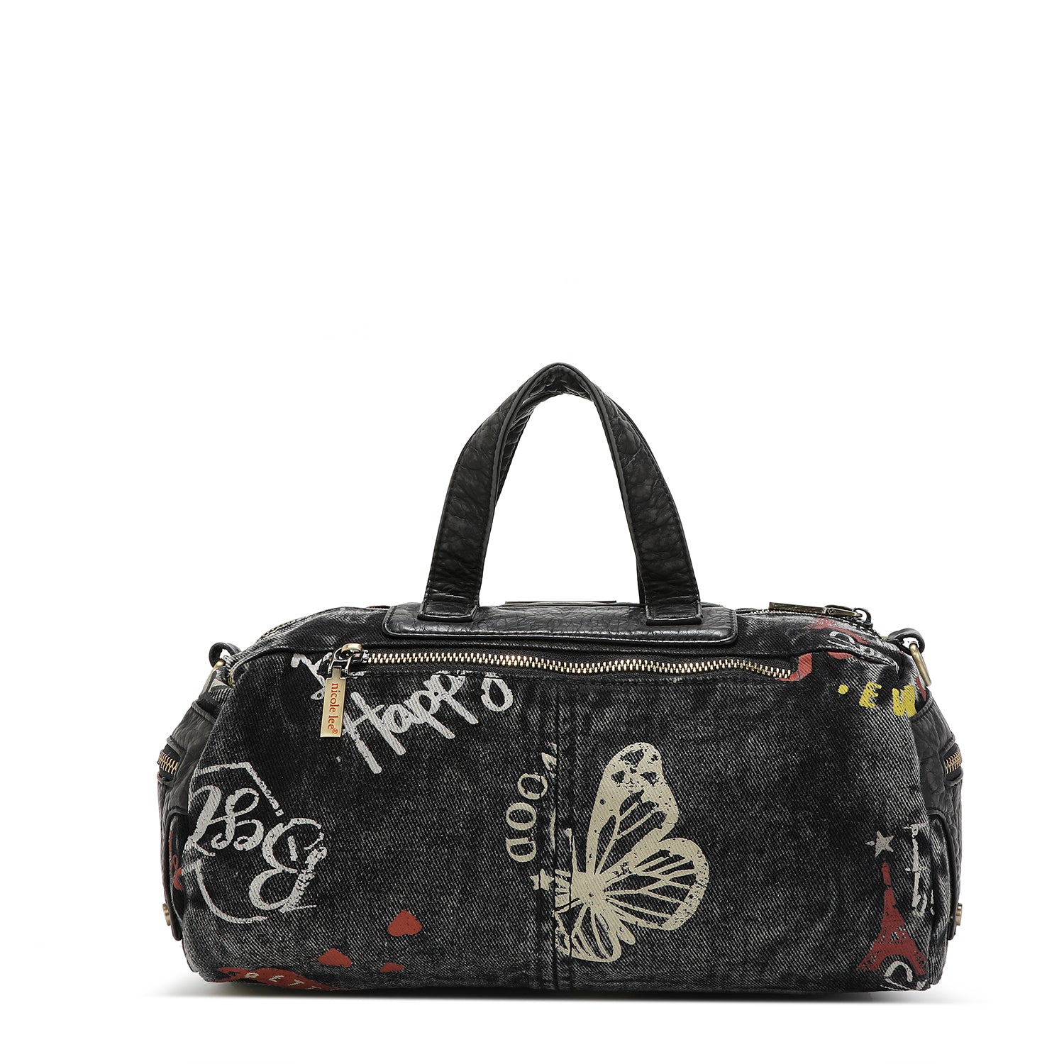 MEDIUM GRAY DENIM FABRIC CROSSBODY BAG