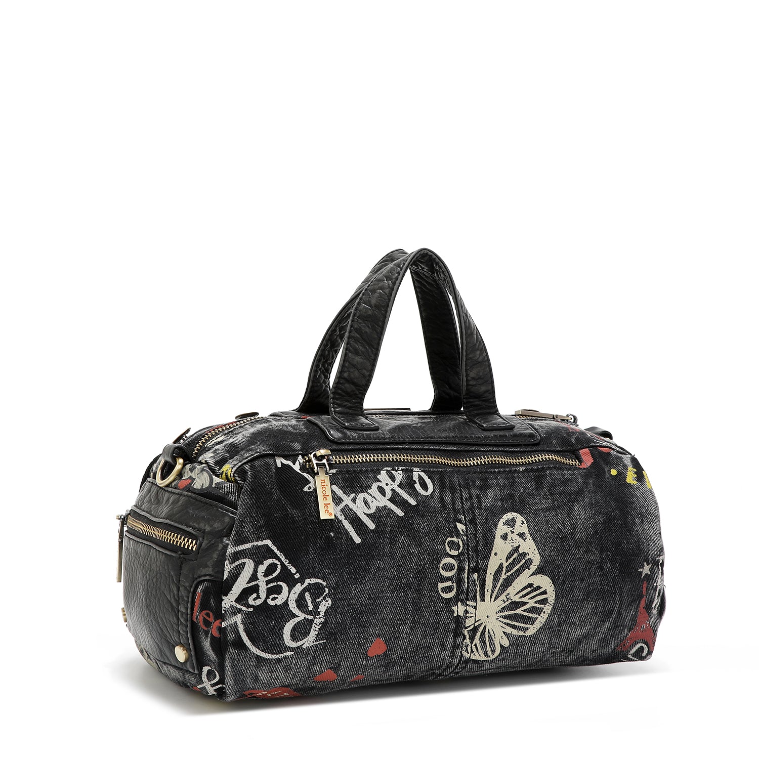 MEDIUM GRAY DENIM FABRIC CROSSBODY BAG