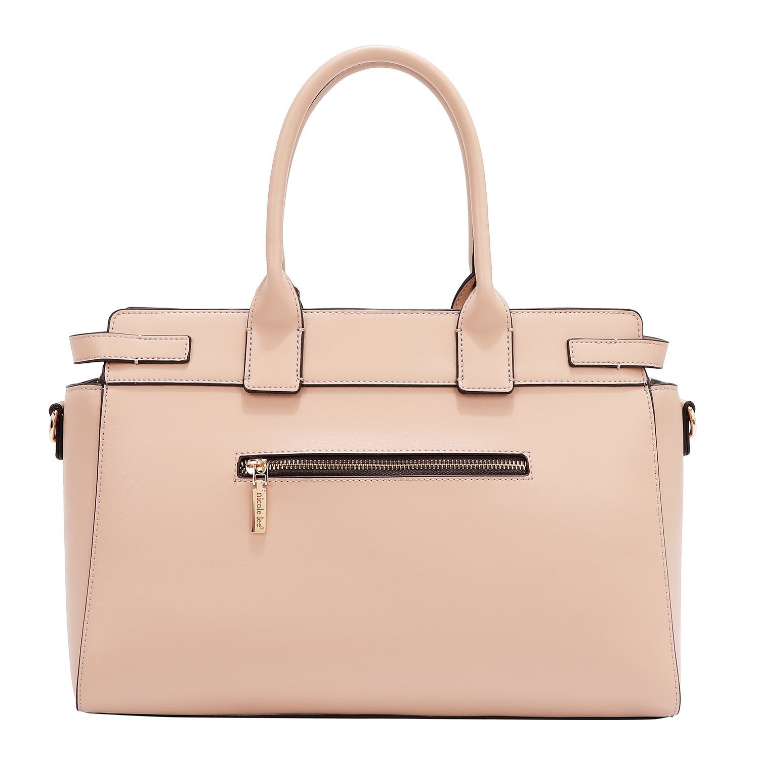 Satchel bag with geometric cuts (pink)