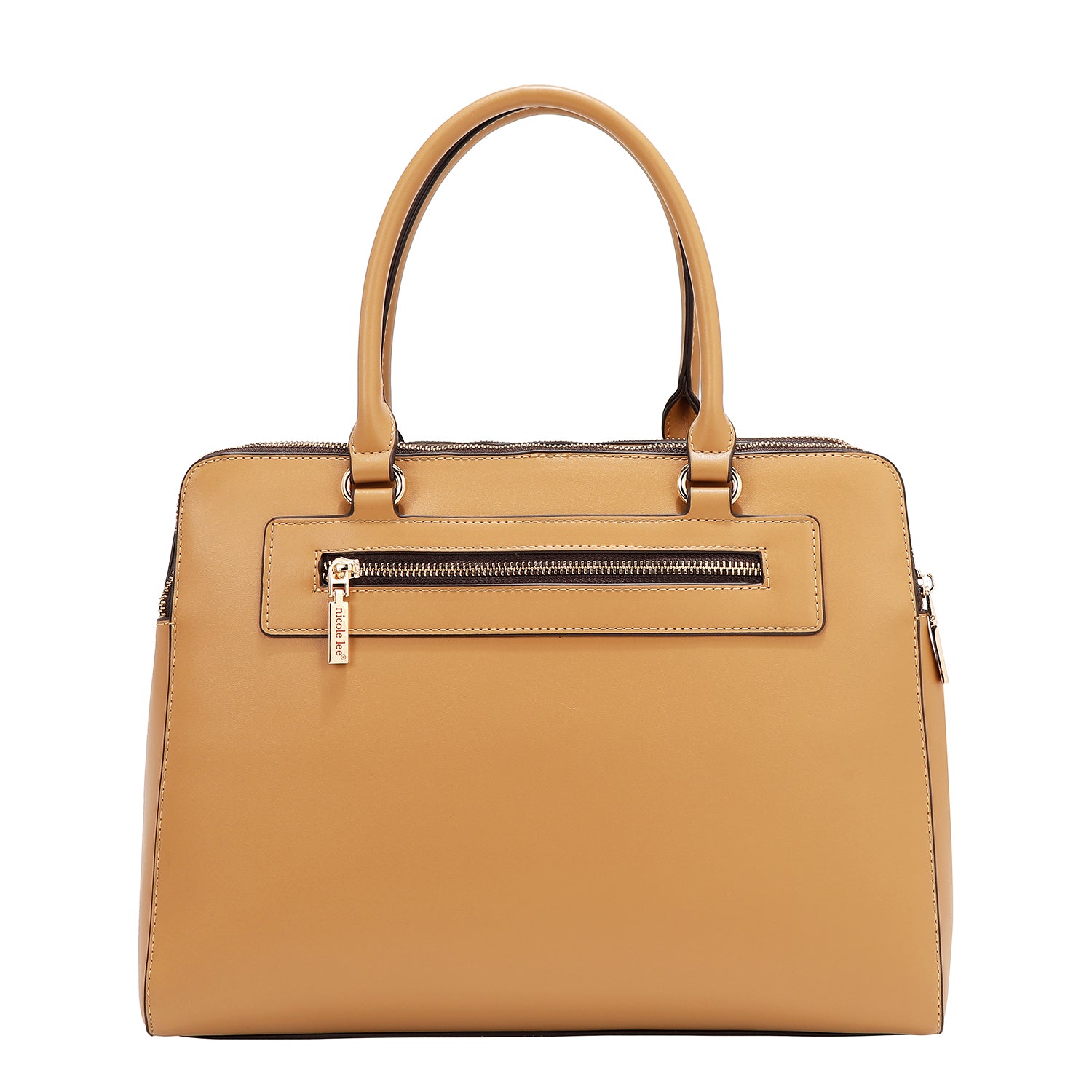Hand bag with geometric cuts (sand)