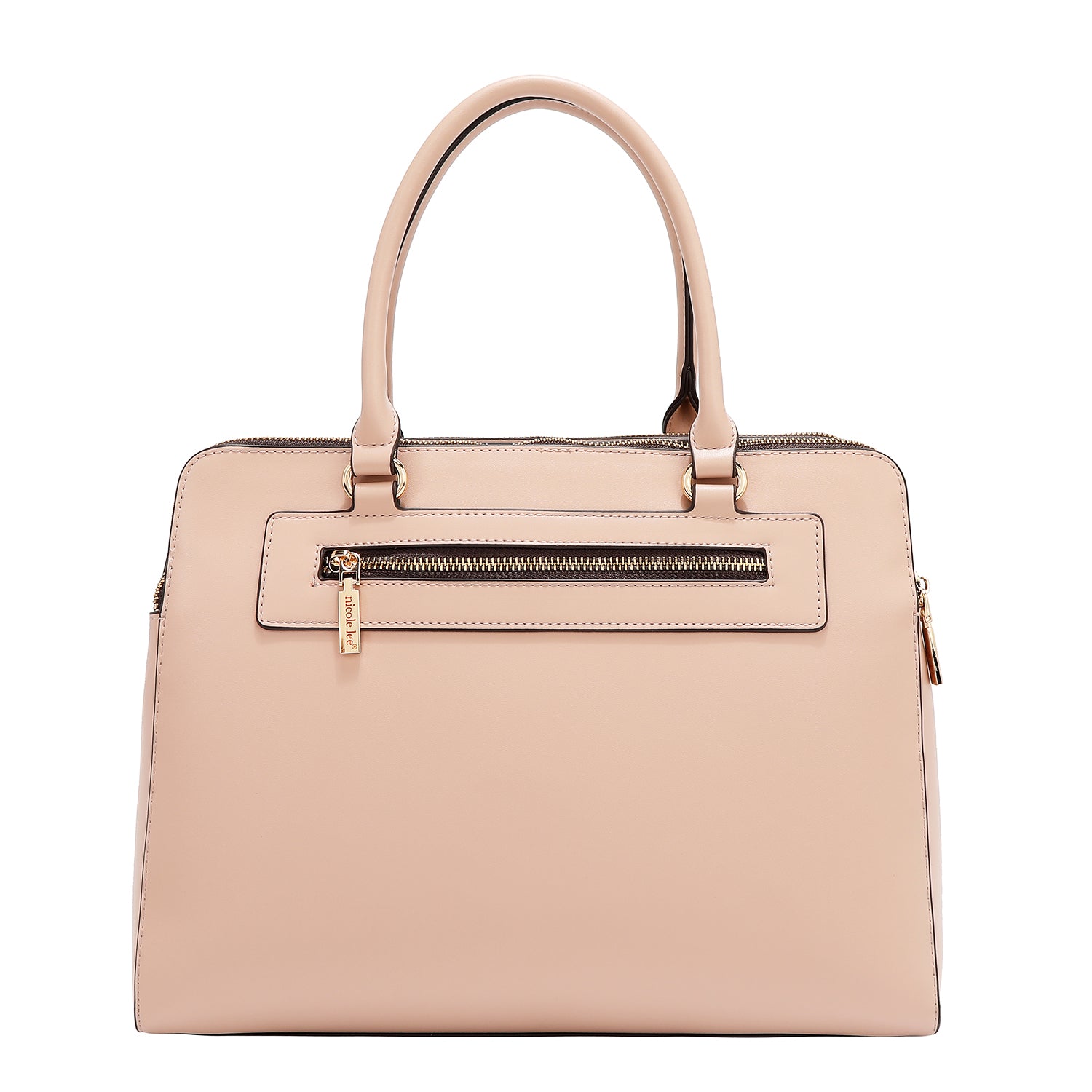 Hand bag with geometric cuts (pink)