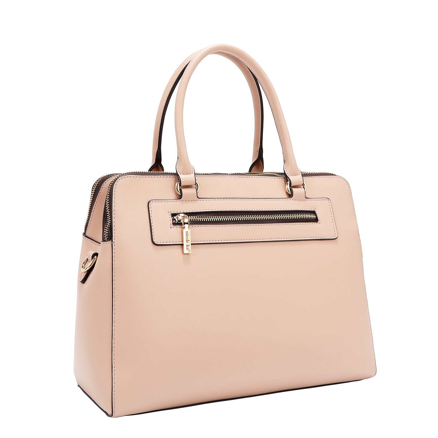 Hand bag with geometric cuts (pink)