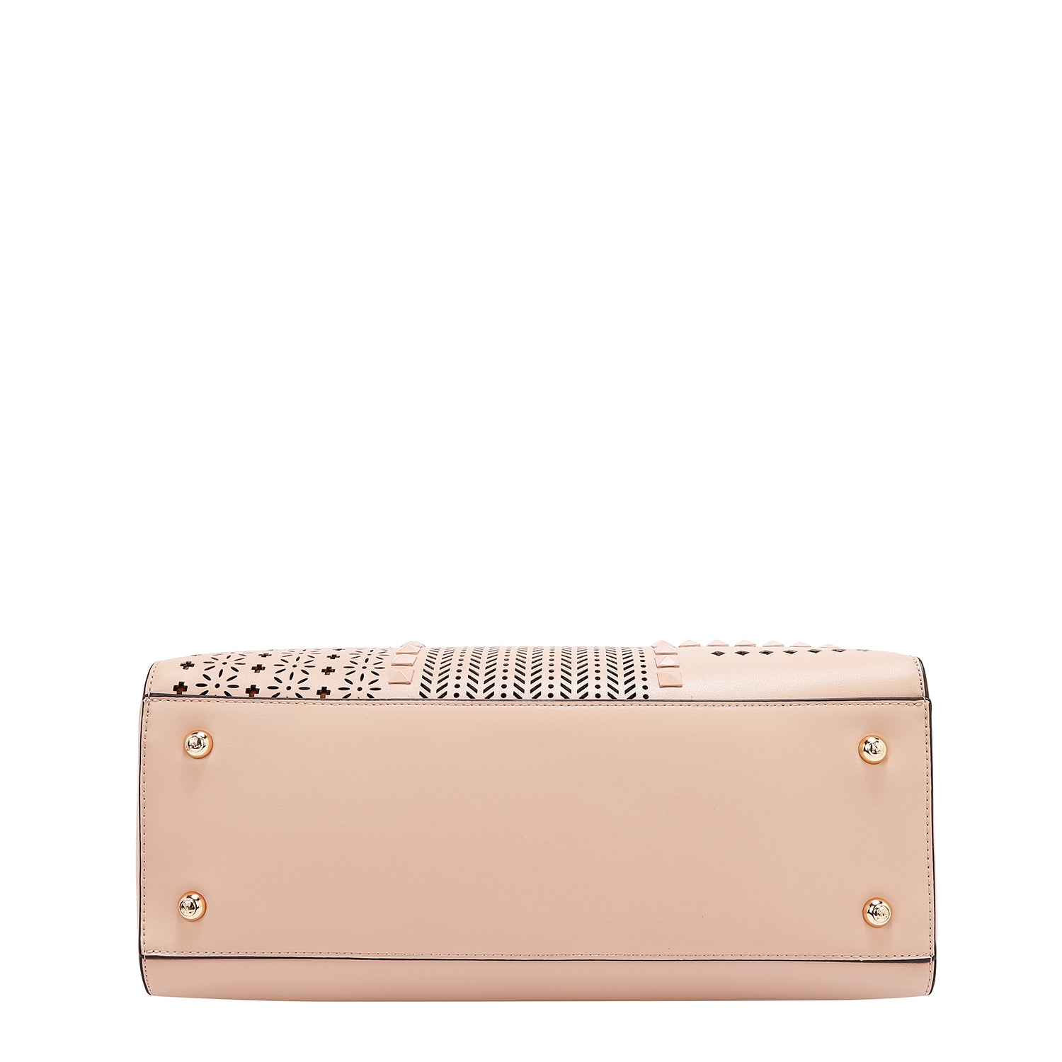 Hand bag with geometric cuts (pink)