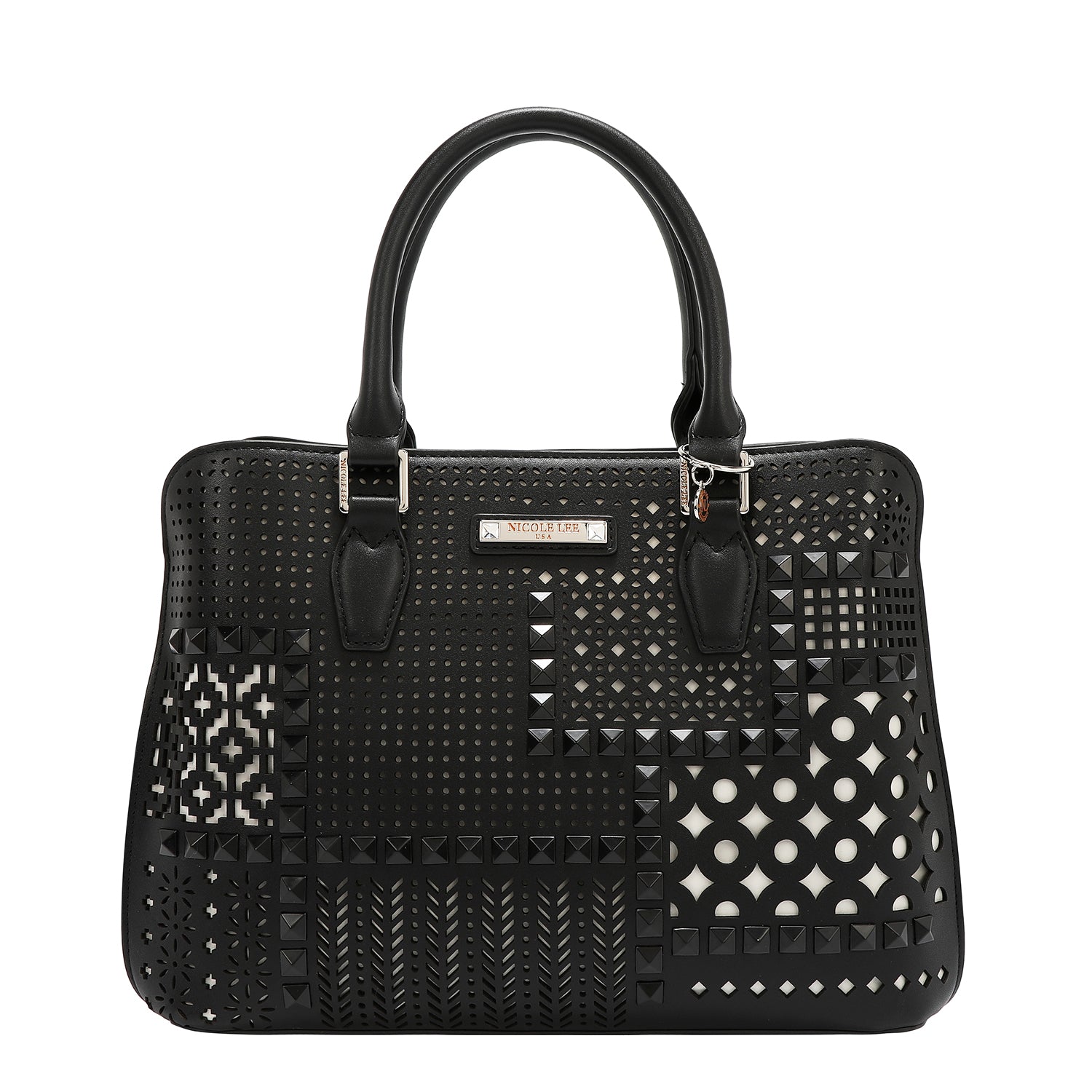 Dome bag with geometric cut (black)