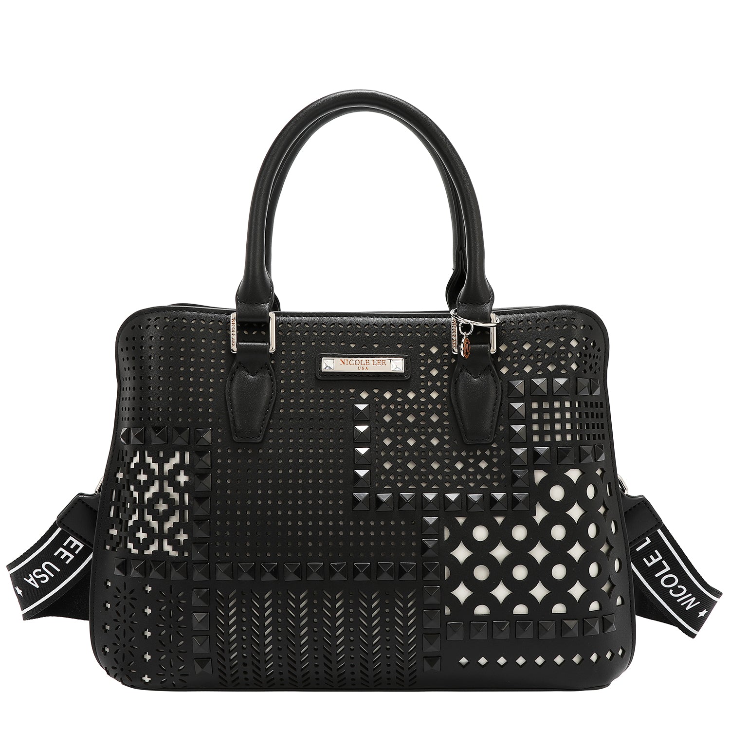 Dome bag with geometric cut (black)