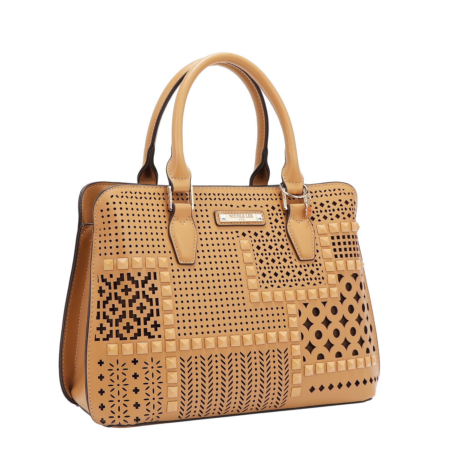 Dome bag with geometric cut (sand)