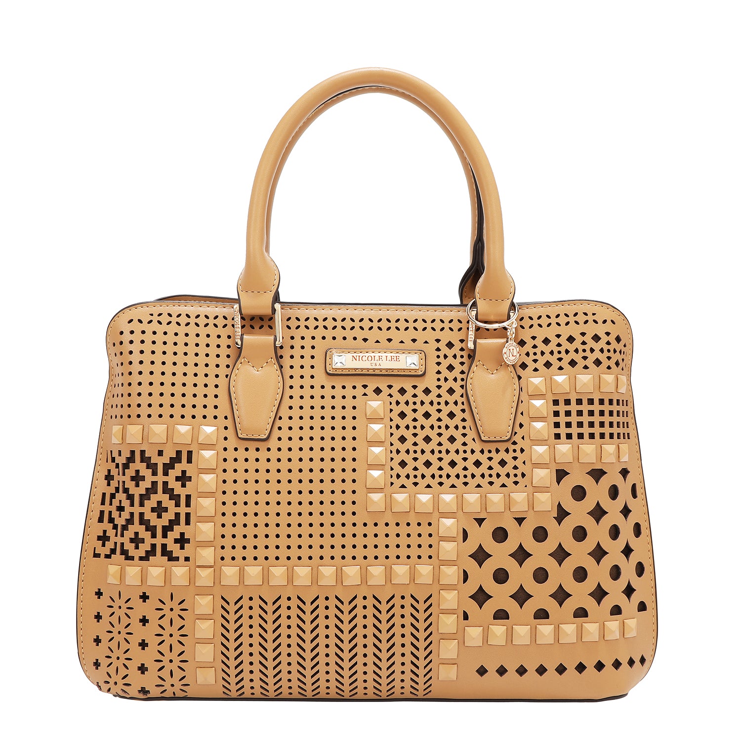 Dome bag with geometric cut (sand)