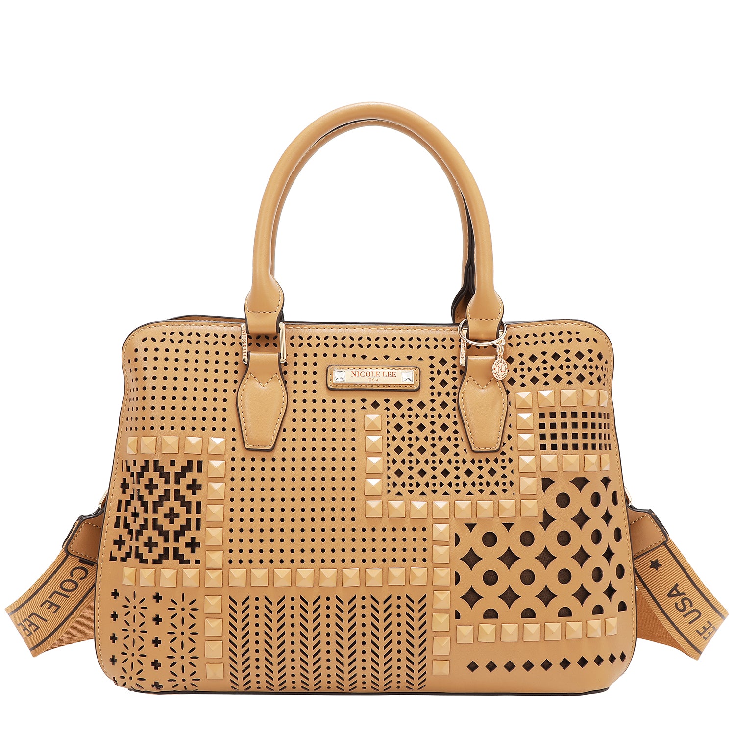 Dome bag with geometric cut (sand)
