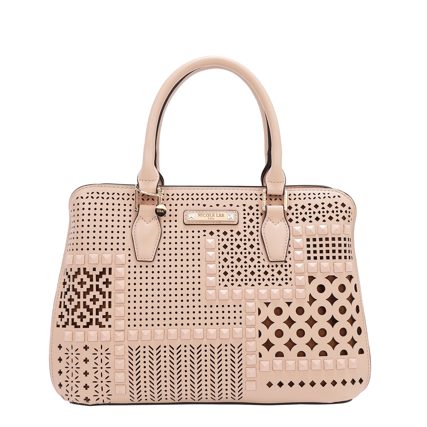 Dome bag with geometric cut (pink)