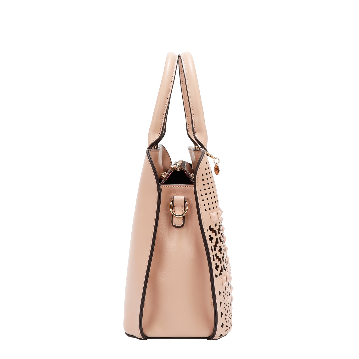 Dome bag with geometric cut (pink)