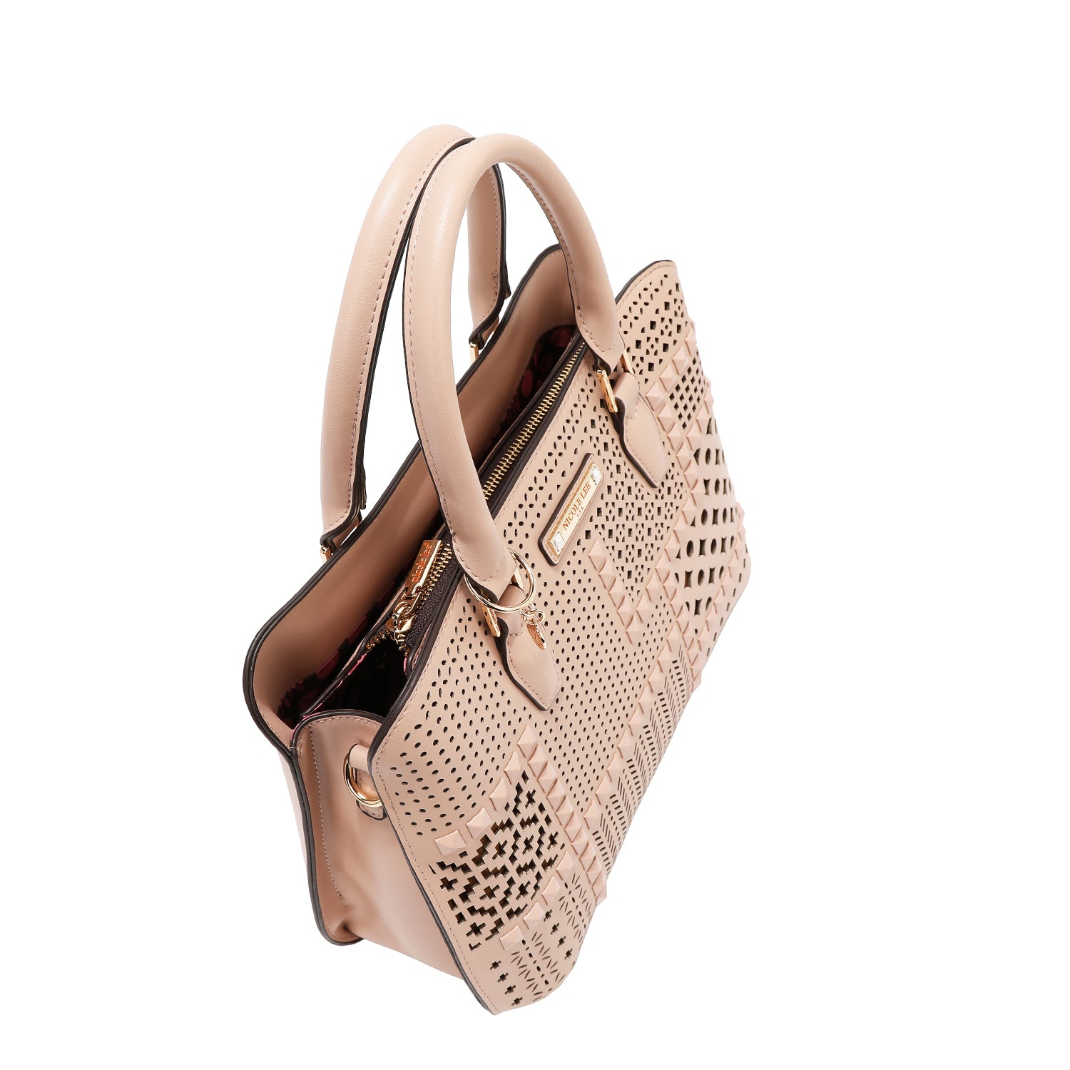 Dome bag with geometric cut (pink)