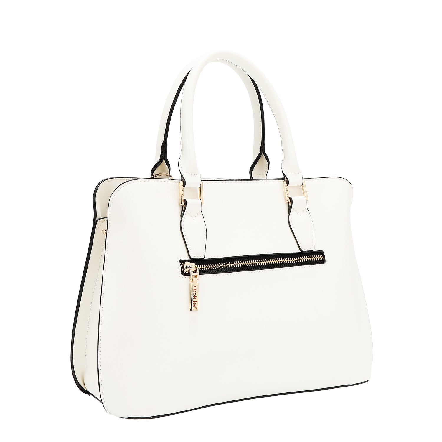 Dome bag with geometric cut (white)