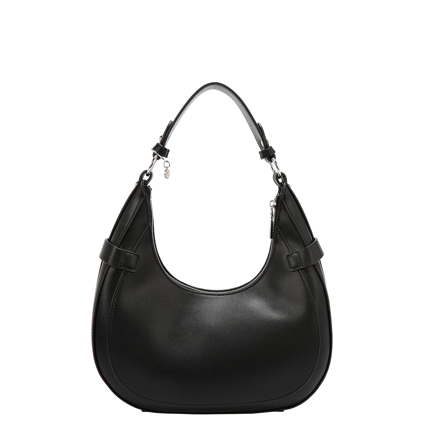 Shoulder bag with geometric cut (black)