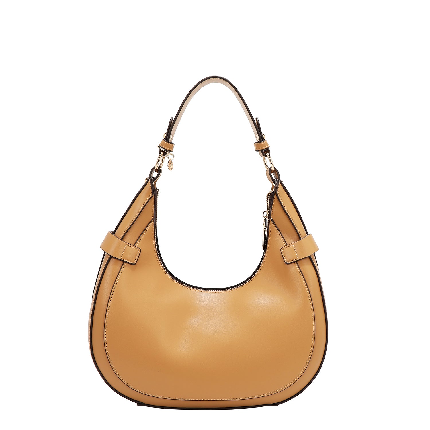 Shoulder bag with geometric cut (sand)