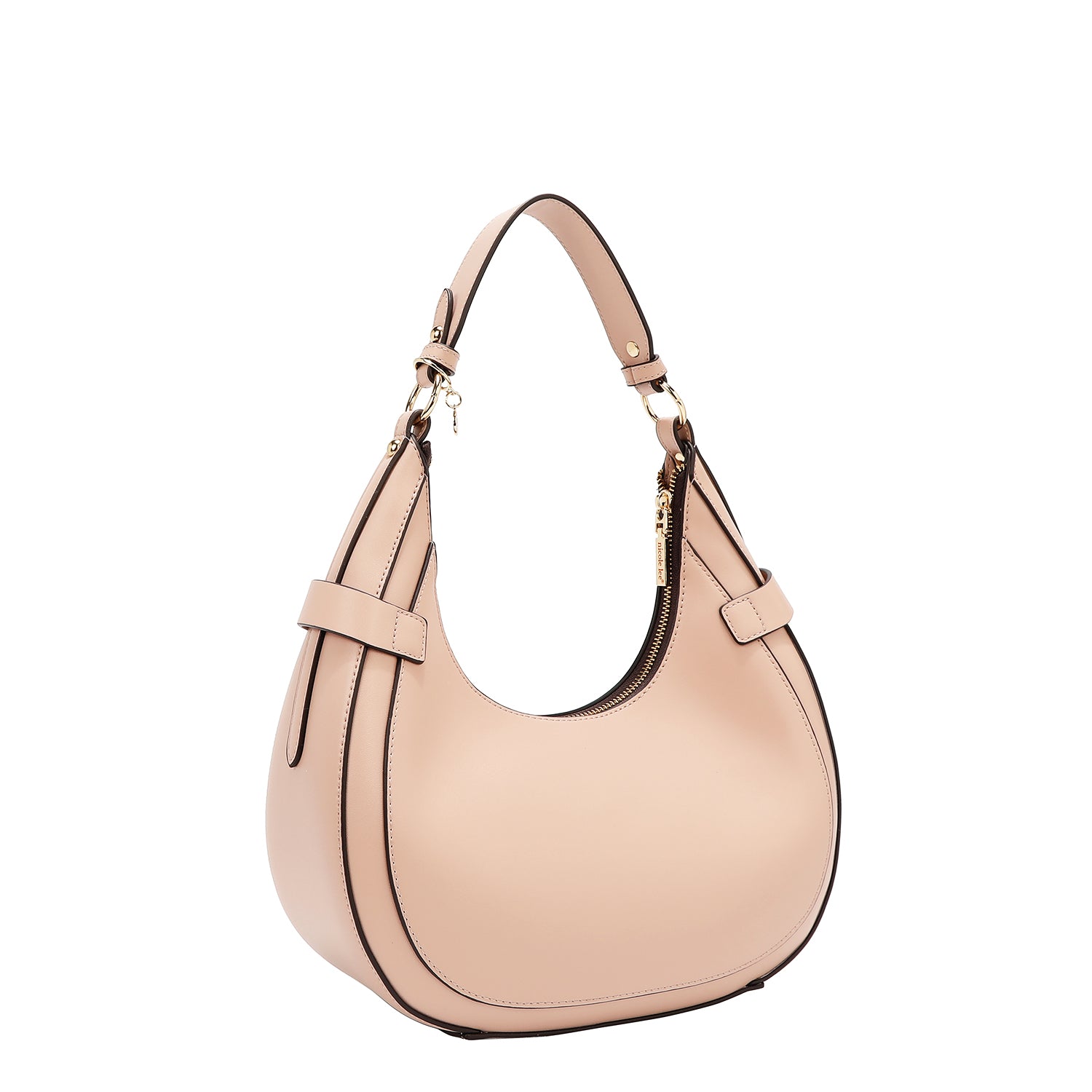 Shoulder bag with geometric cut (pink)