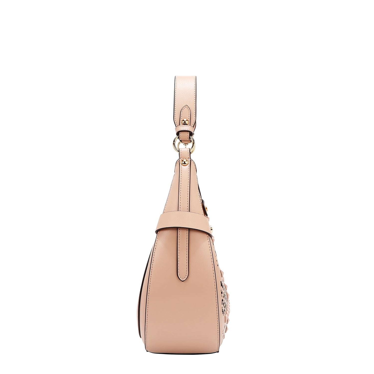 Shoulder bag with geometric cut (pink)