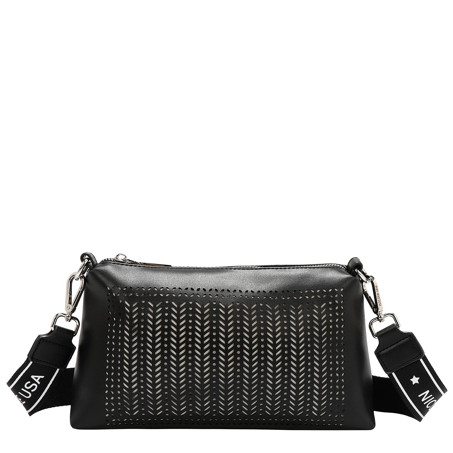 Two -piece bag with geometric cut (black)