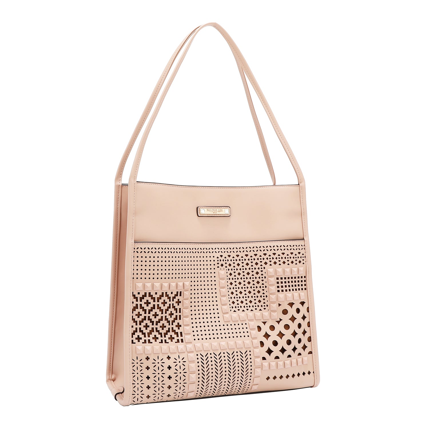 Two -piece bag with geometric cut (pink)
