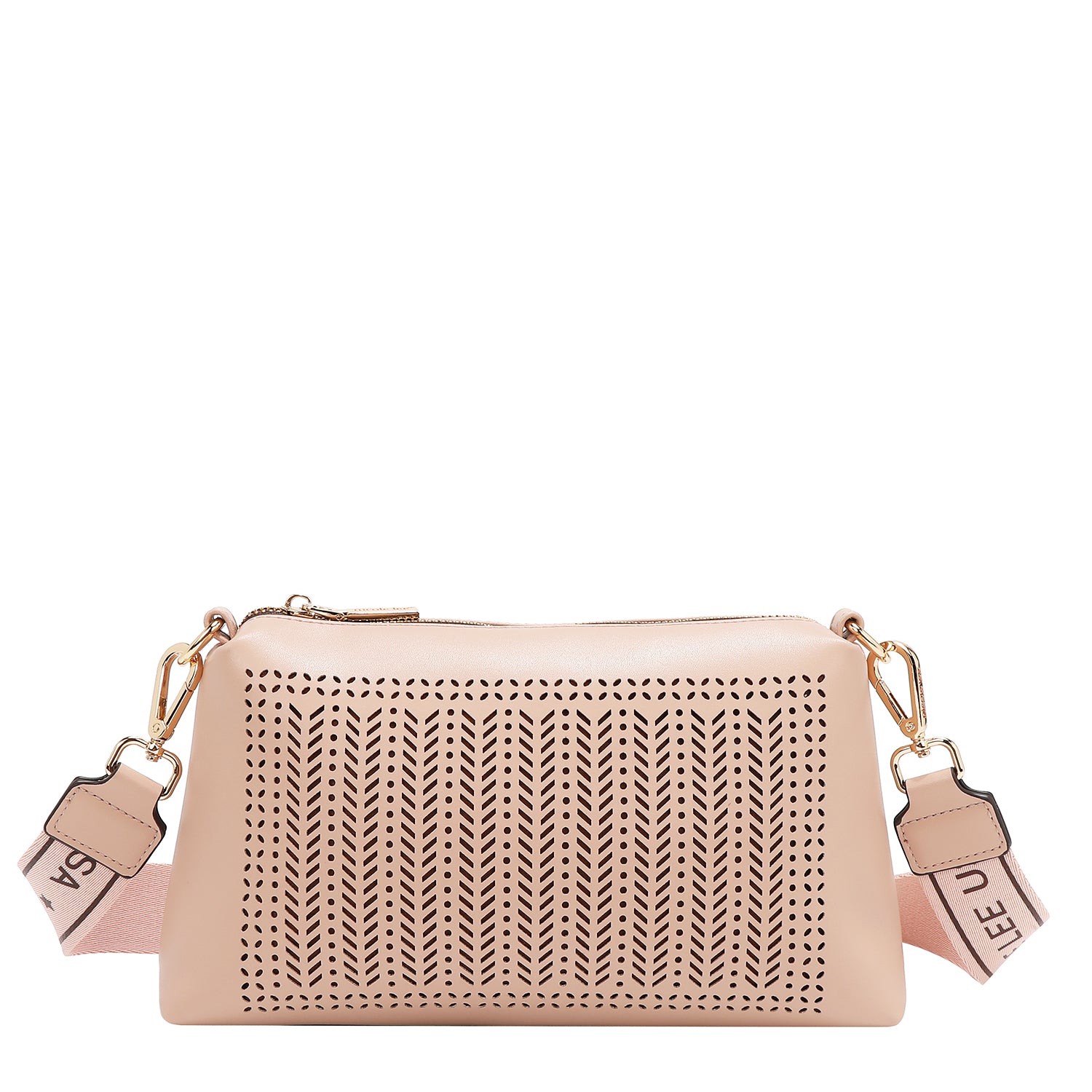 Two -piece bag with geometric cut (pink)