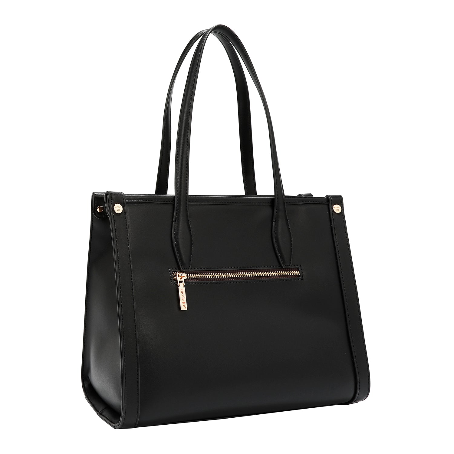 LASER CUT GEOMETRIC TOTE BAG (BLACK)
