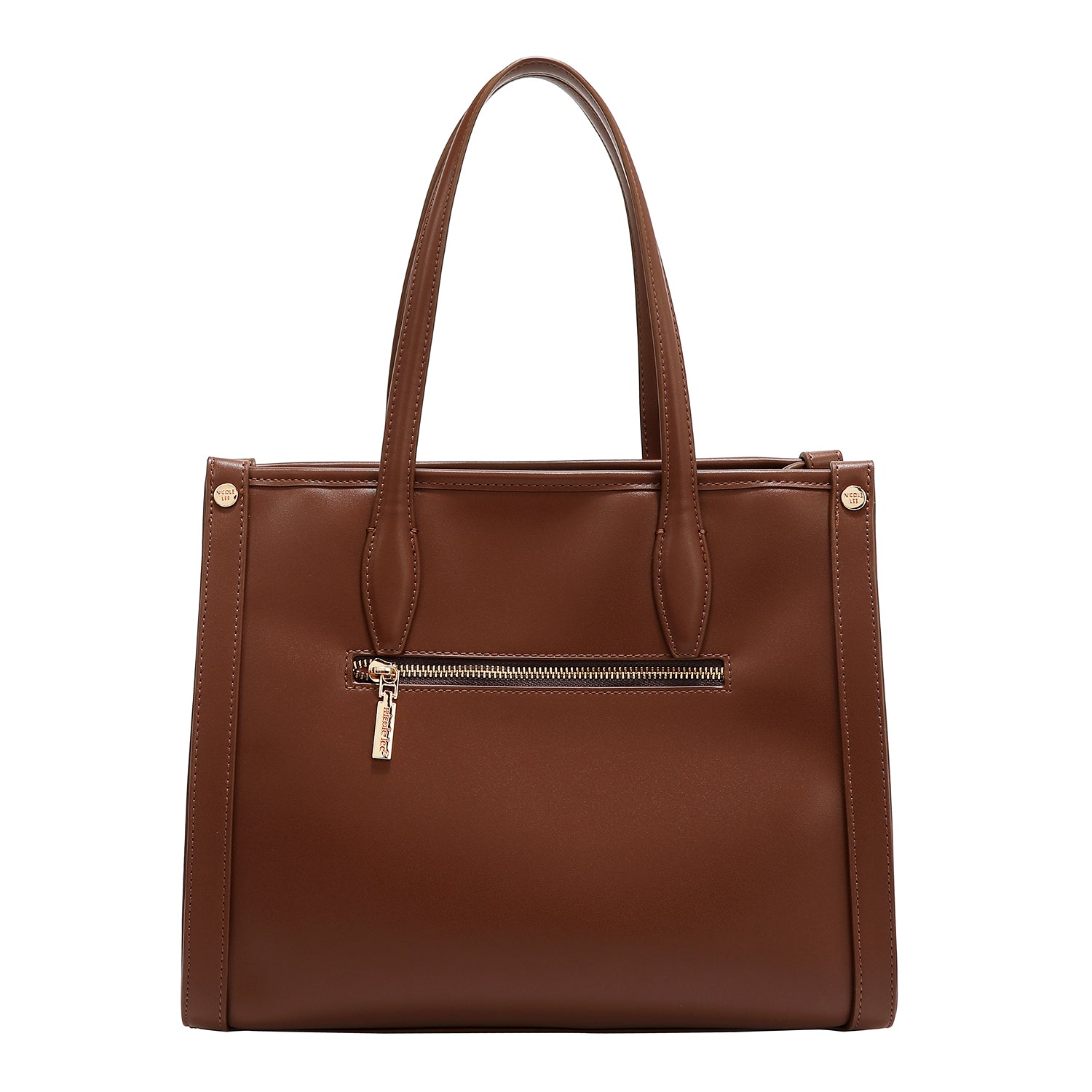 LASER CUT GEOMETRIC TOTE BAG (BROWN)