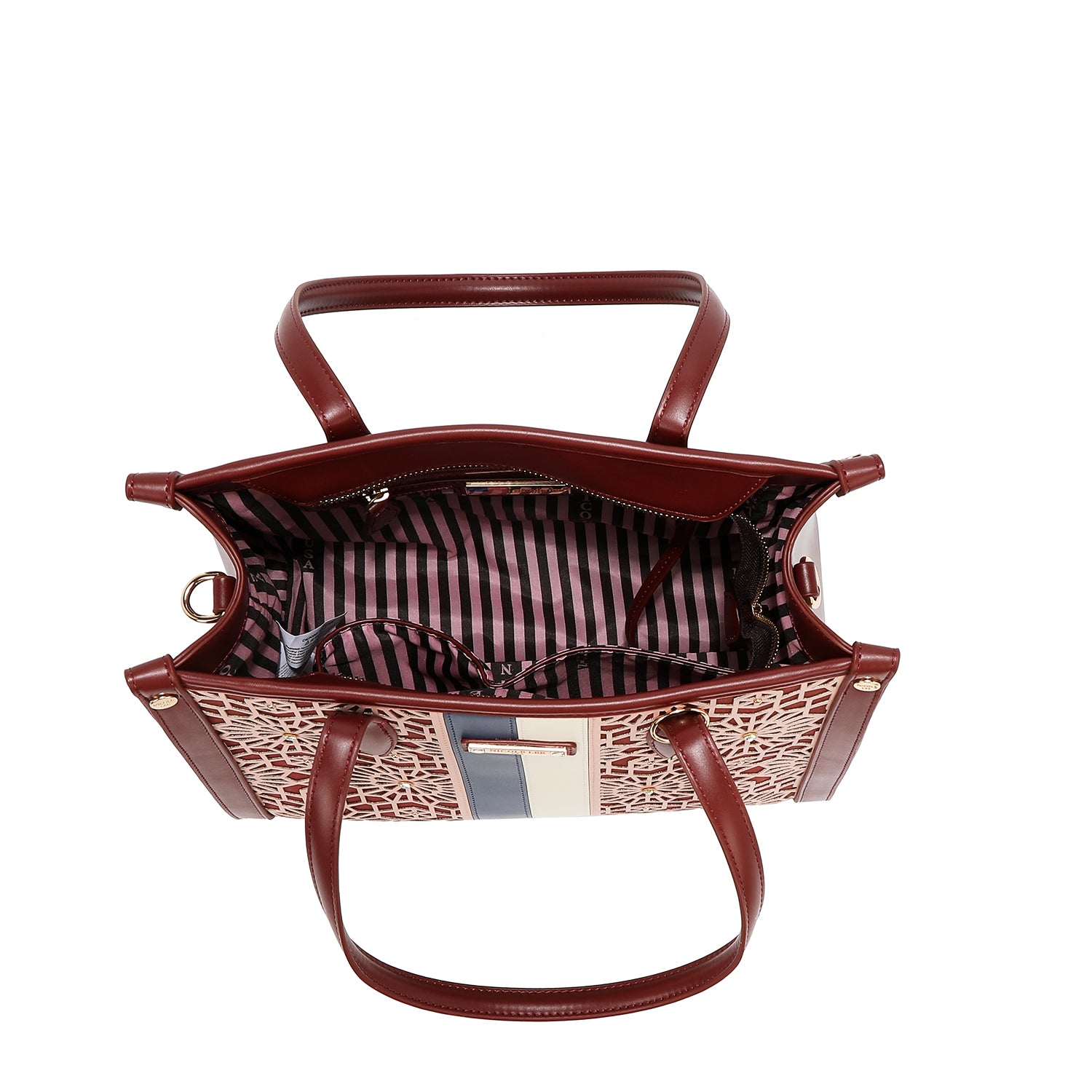 LASER CUT GEOMETRIC TOTE BAG (BLACK)