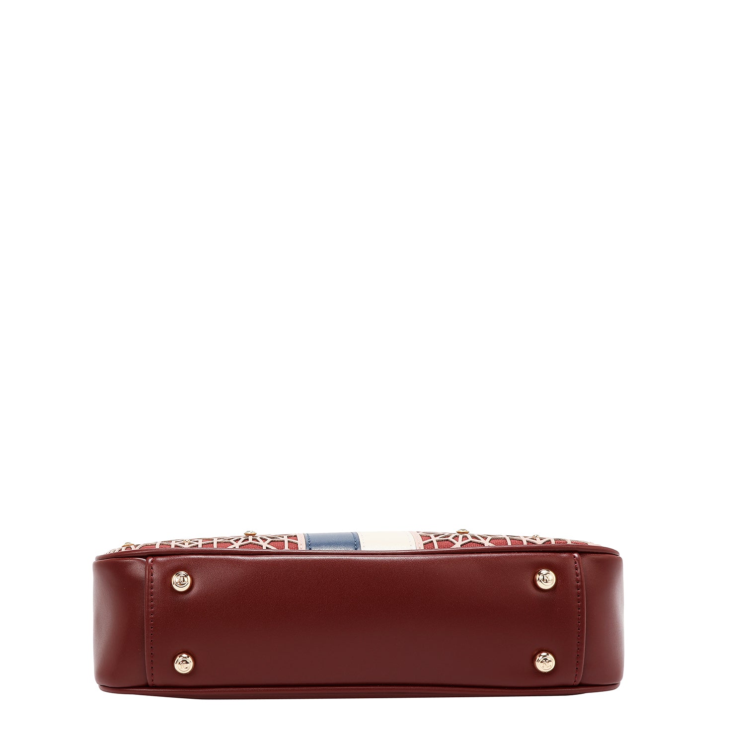 GEOMETRIC LASER CUT SHOULDER BAG (WINE)