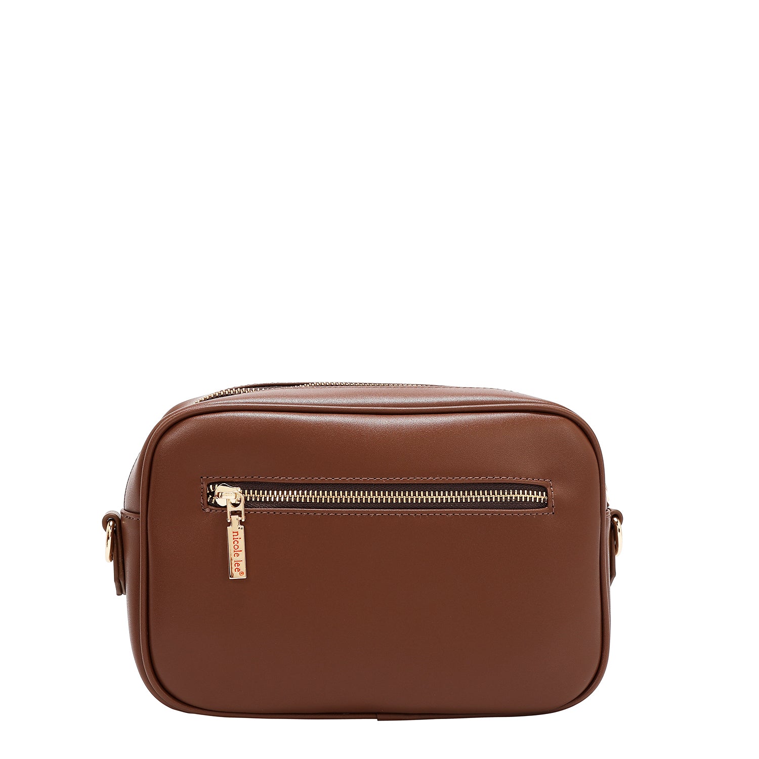 LASER CUT GEOMETRIC CROSSBODY BAG (BROWN)