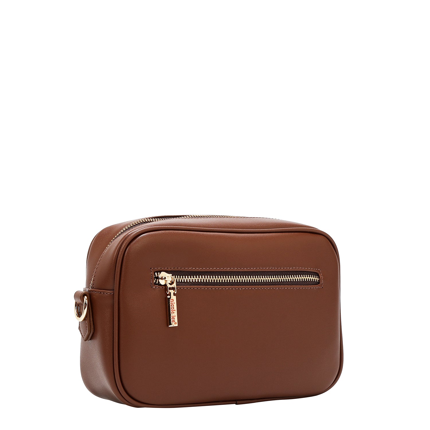 LASER CUT GEOMETRIC CROSSBODY BAG (BROWN)