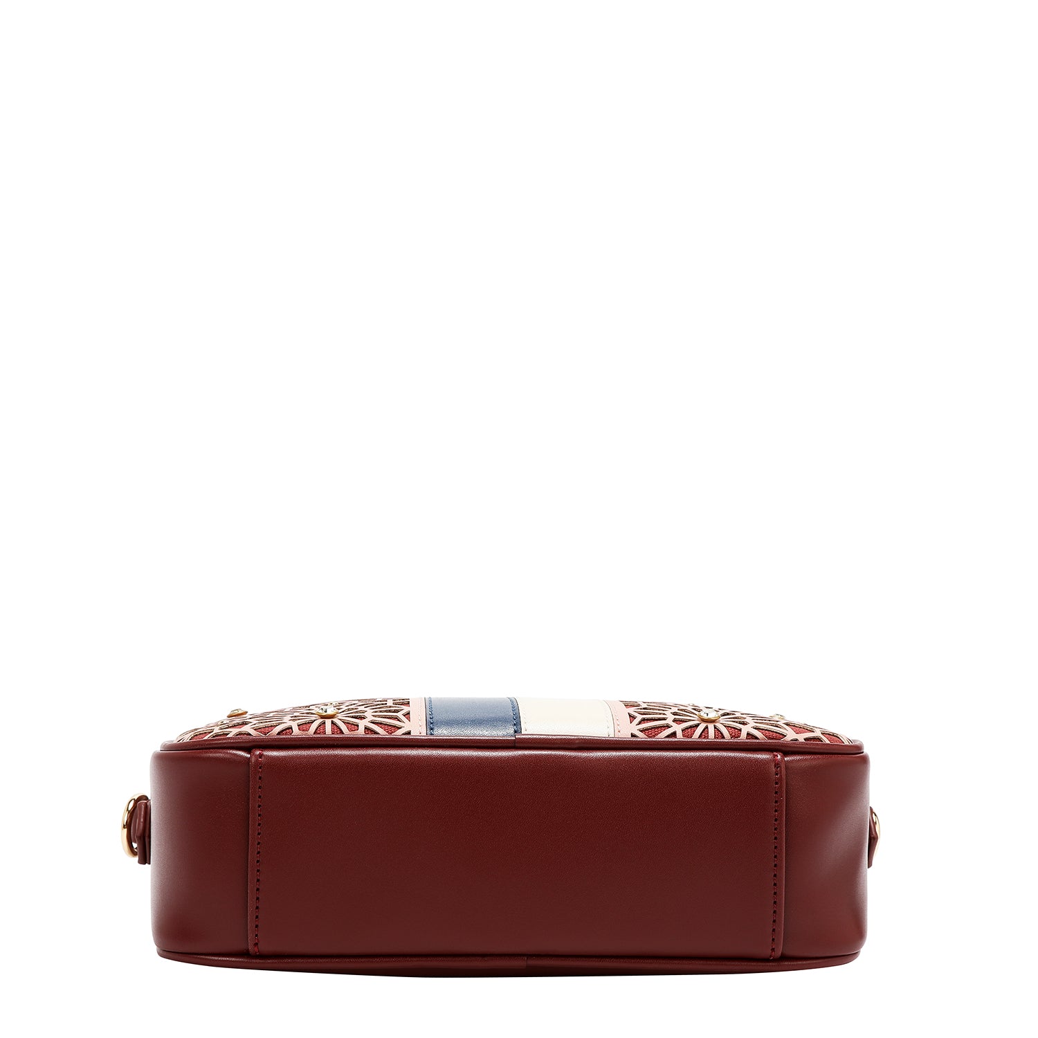 LASER CUT GEOMETRIC CROSSBODY BAG (WINE)